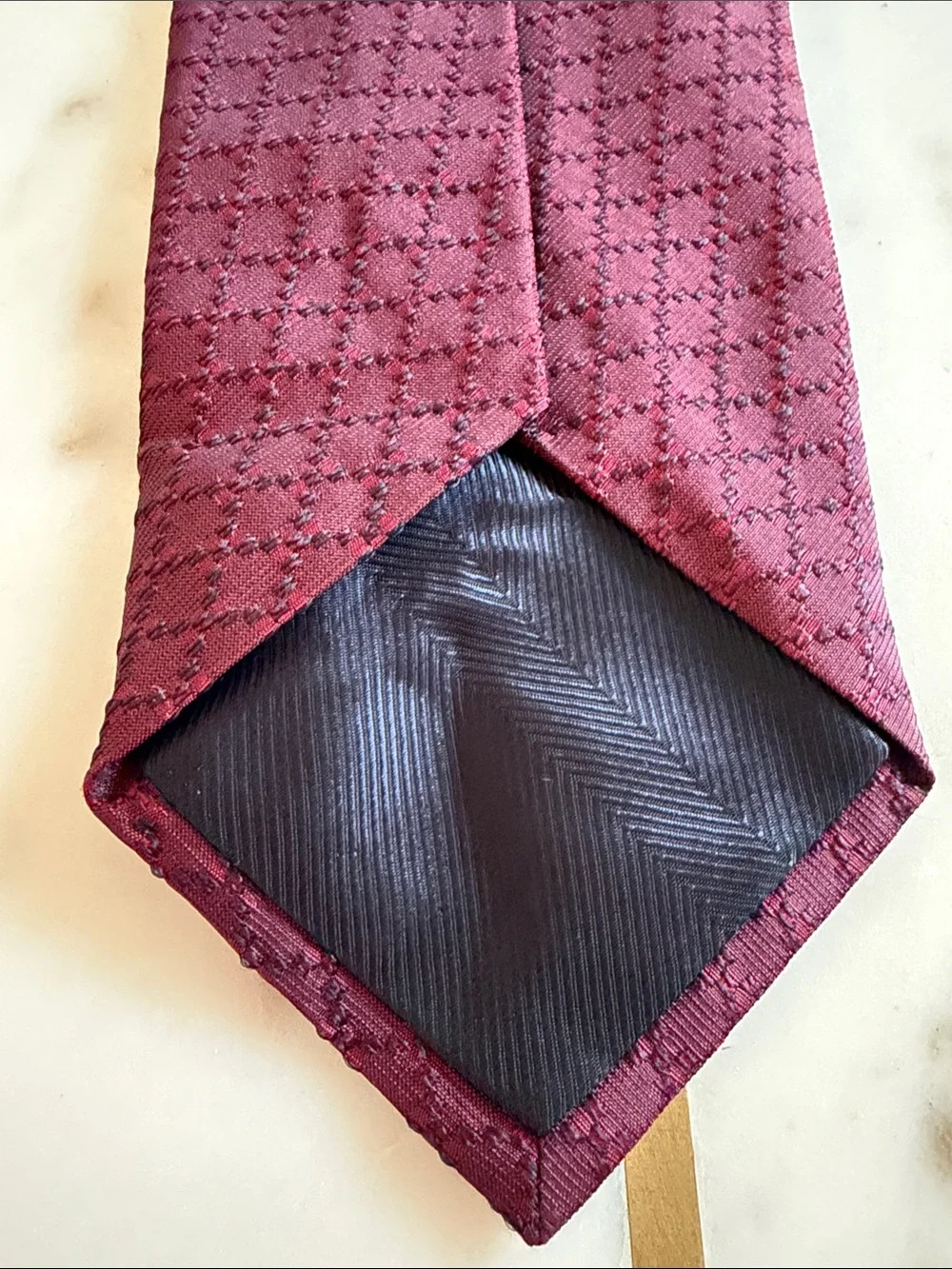Zegna Burgundy Textured Silk Necktie